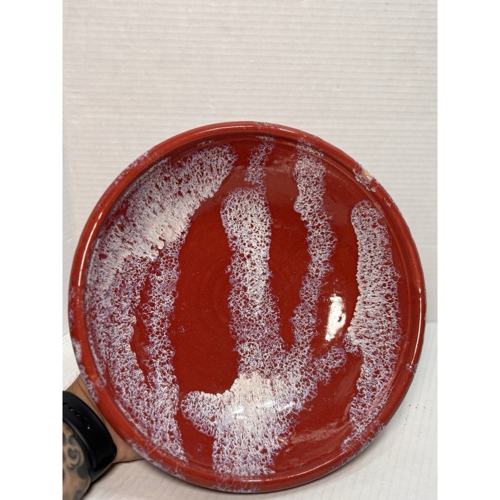 Studio Pottery Red Crystalline Glaze Serving Bowl Isaiah 64:8 Christian 11.5"